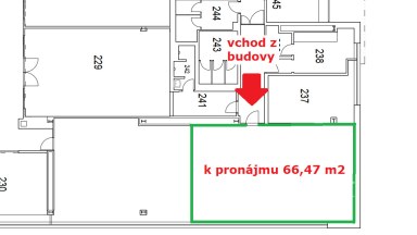 Pronájem kanceláře 66,47 m2 ulice Sokolovská