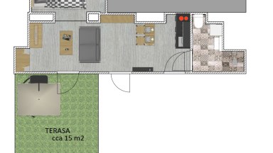 Pronájem krásného bytu 1+kk/T, 20 m2, Slaný, Soukenická