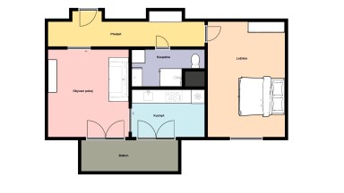 Pronájem bytu 2+1/B, 50 m2, Praha 4 - Braník, ul. Žalmanova.