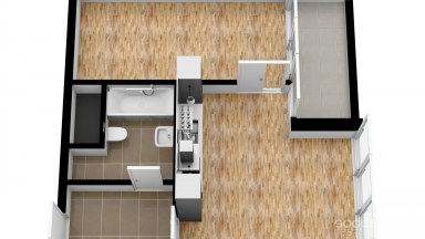 Pronájem bytu 2+kk/B, 46 m2 + 5 m2 balkon, ulice Breitfeldova, Praha 8 – Karlín.