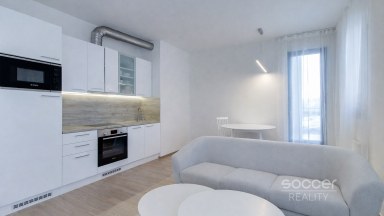 Pronájem bytu 2+kk, 48,4 m2 s balkonem 3,4 m2 a sklepem, Praha 7 – Holešovice, ul. Sanderova.