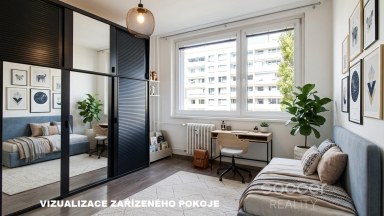 Pronájem bytu 3+1 (77 m²) s lodžií (6 m²) a parkem ve vnitrobloku – ul. Přecechtělova, Praha 13