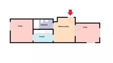 Pronájem pěkného bytu 3+kk 55 m2  v centru Neveklova, okres Benešov.